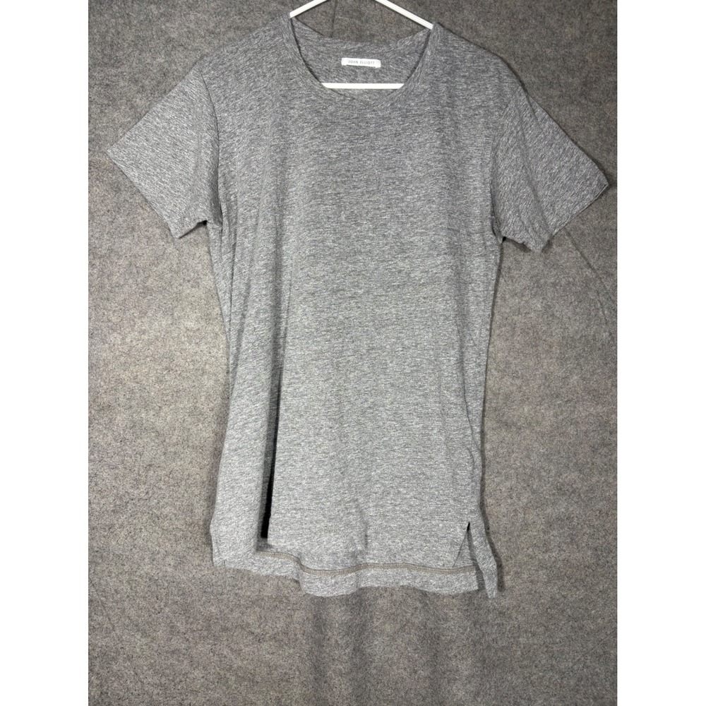 John Elliott Mens Classic Crew T-Shirt Heather Gray Split Hem Size 2 Made in USA